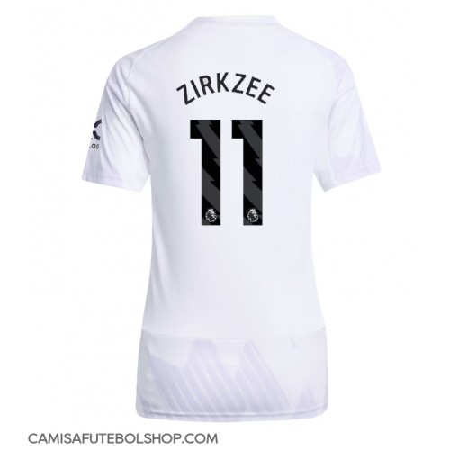 Camisa de time de futebol Manchester United Joshua Zirkzee #11 Replicas 2º Equipamento Feminina 2025-26 Manga Curta